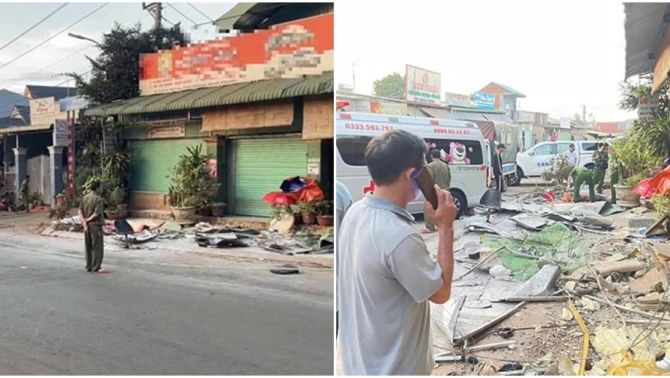 Hiện trường vụ chiếc xe lu đang dừng bên đường bất ngờ trôi tự do khiến 1 người tử vong