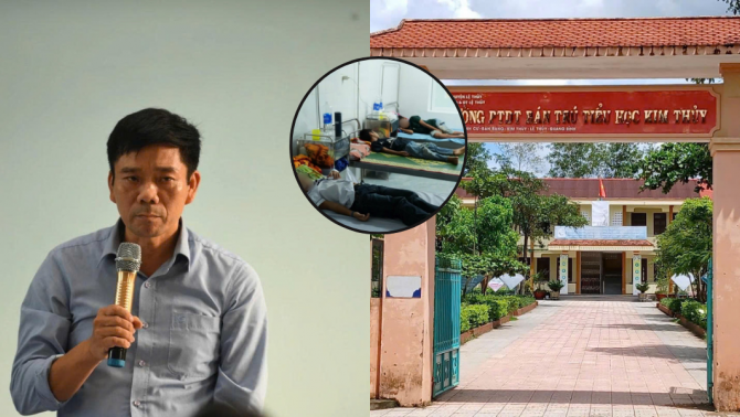 Vụ 40 học sinh ngộ độc nhập viện: Trường không đủ tiền nộp phạt phải 'cầu cứu' xã, hiệu trưởng giải thích gì?