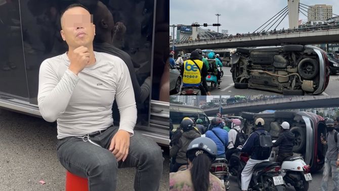 Hé lộ kết quả nồng độ cồn của tài xế ô tô gây tai nạn liên hoàn rồi lật nghiêng ở Ngã Tư Sở