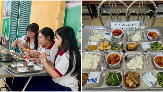 Học sinh trường THPT Trưng Vương nói gì về suất ăn bán trú gần 40 nghìn chỉ lèo tèo vài viên thịt?