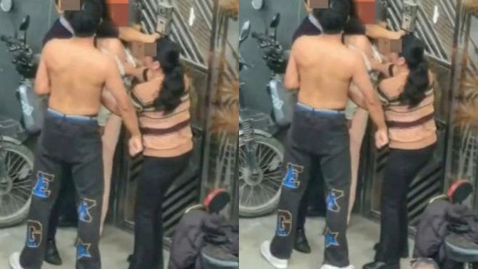 Bắt quả tang bố ngoại tình với người yêu con trai, gia đình hỗn chiến ngay giữa phố