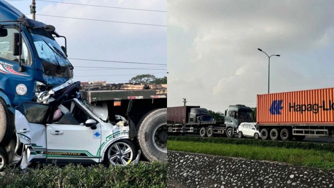 Hiện trường tai nạn trên Quốc lộ 5 Hải Phòng: 7 ôtô đâm liên hoàn, 2 người tử vong tại chỗ, làm rõ nguyên nhân?