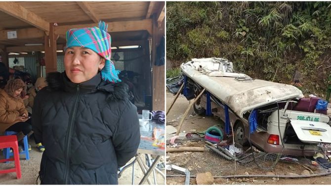 Nhân chứng bàng hoàng kể lúc xe khách chở đoàn từ thiện ở Lào Cai lật, nạn nhân rơi ra ngoài, 9 người chết