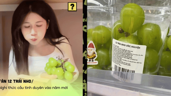Cách ‘ăn 12 trái nho’ dưới gầm bàn ‘linh nghiệm’ để có người yêu vào ngày cuối cùng trong năm