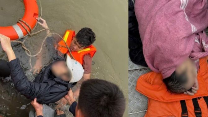 Hiện trường hỗn loạn cứu vớt người đàn ông nhảy cầu Vĩnh Tuy, Hà Nội giữa thời tiết giá rét