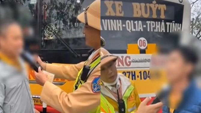 Hai tài xế xe buýt bị phát hiện có nồng độ cồn dịp Tết, CSGT Hà Tĩnh xử lý nghiêm loạt vi phạm giao thông