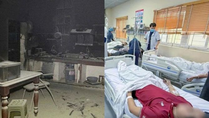 Hiện trường vụ cháy nhà 3 tầng ở phố Trần Cung: 4 xe cứu hỏa huy động, 15 người cấp cứu