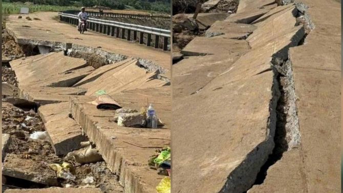 Vụ sập bờ kè sông Ba ở Đắk Lắk: Lộ hiện trường tan hoang sau thảm kịch cướp 4 sinh mạng