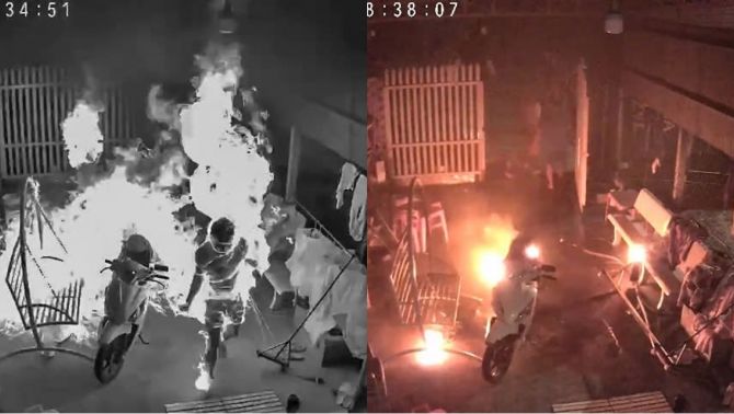 Camera ghi lại cảnh tượng kinh hoàng người đàn ông tưới xăng tự thiêu với người phụ nữ, hé lộ nguồn cơn