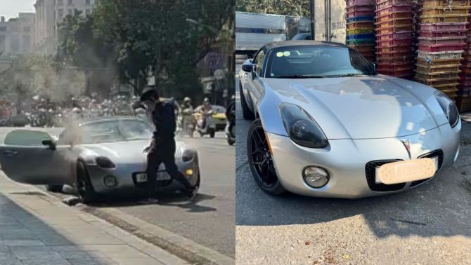 Pontiac Solstice siêu hiếm bốc khói nghi ngút giữa phố cổ Hà Nội, chỉ 3 chiếc tại Việt Nam: Nguyên nhân do đâu? 
