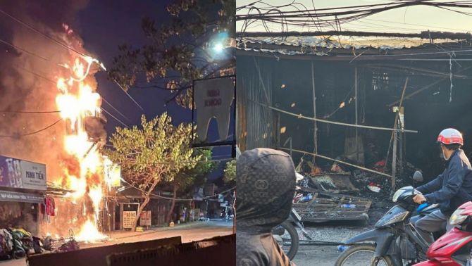 Hiện trường trụ điện phát nổ khiến dãy ki-ốt bán đồ Tết ở TP.HCM cháy rụi, tiểu thương lao đao