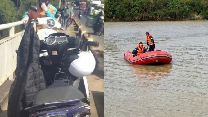 Phát hiện xe máy vô chủ trên cầu Sêrêpốk, lộ danh tính nam thanh niên nghi nhảy sông