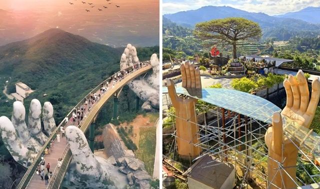 Chưa kịp đón khách, cây cầu ‘nhái’ Cầu Vàng ở Đà Nẵng đã khiến dư luận bùng nổ