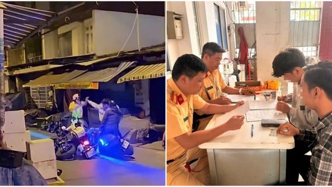 Camera ghi lại hành vi không thể chấp nhận của 2 thanh niên với CSGT TPHCM, vi phạm loạt lỗi sai