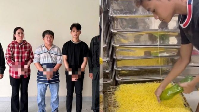 Chân dung 2 vợ chồng bị khởi tố vì sản xuất hàng tấn mì sợi trộn hàn the ở TP.HCM, rùng mình lời khai