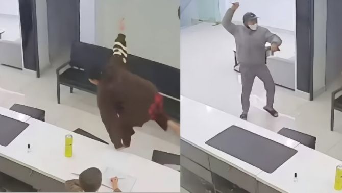 Clip nữ nhân viên liều mình truy đuổi kẻ cướp điện thoại tay cầm dao, con nhỏ khóc thét khi chứng kiến