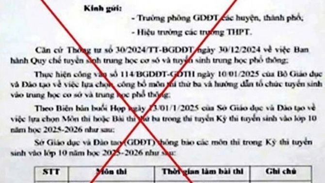 Sở GD-ĐT lên tiếng xác minh thông tin chốt môn thi thứ 3 vào lớp 10 đang tràn lan trên MXH
