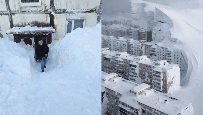 Đợt bão tuyết lớn nhất trong 60 năm ở Nga: Tuyết cao ngang đèn giao thông, đã có 2 người tử vong