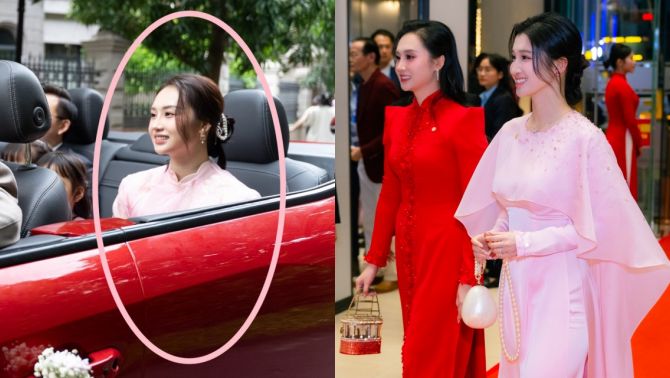 Khoảnh khắc cực hiếm trong lễ cưới Phương Nhi: Visual con dâu cả nhà tỷ phú, hé lộ mối quan hệ chị em dâu