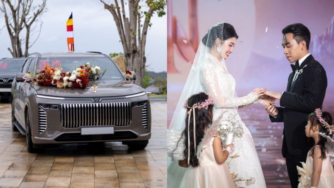 Không siêu xe ngoại, đám cưới Minh Hoàng – Phương Nhi gây choáng với dàn xe đón dâu ‘chưa từng có’