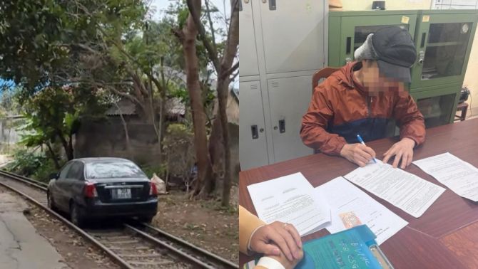 Danh tính tài xế đỗ ô tô giữa đường ray tàu hỏa, nhận hình phạt nghiêm khắc sau loạt hình ảnh gây bức xúc