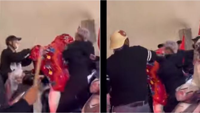 Clip nhóm thanh niên ‘đi bão’ trùm chăn, cờ Tổ quốc để quấy rối, hành hung phụ nữ gây phẫn nộ