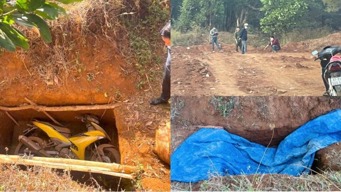 Dấu hiệu bất thường nơi 2 tên cướp ngân hàng ở Gia Lai chôn xe máy, công an khoanh vùng đối tượng