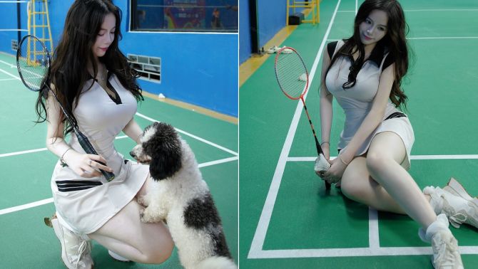 Hot girl 'đốt cháy' sân cầu lông với thân hình nóng rực, anh em đồng loạt rủ nhau bỏ pickleball