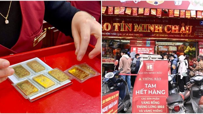 Giá vàng liên tục lập đỉnh lỉnh sử, nhiều người choáng vì khung cảnh trước các tiệm vàng trên phố Trần Nhân Tông