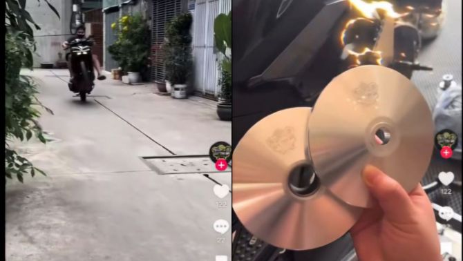 Phẫn nộ cảnh thanh niên nẹt pô, bốc đầu xe máy để ‘câu view’ quảng cáo tiệm độ xe