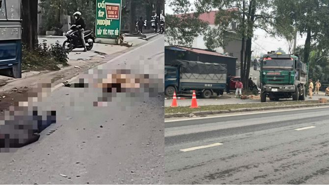 Hiện trường thương tâm vụ CSGT tử vong tại chỗ khi 2 xe tải va chạm ở Thái Nguyên, hé lộ nguồn cơn