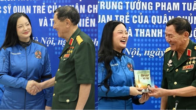 Nữ phi hành gia gốc Việt đầu tiên bay vào vũ trụ tặng món quà đặc biệt cho trung tướng Phạm Tuân