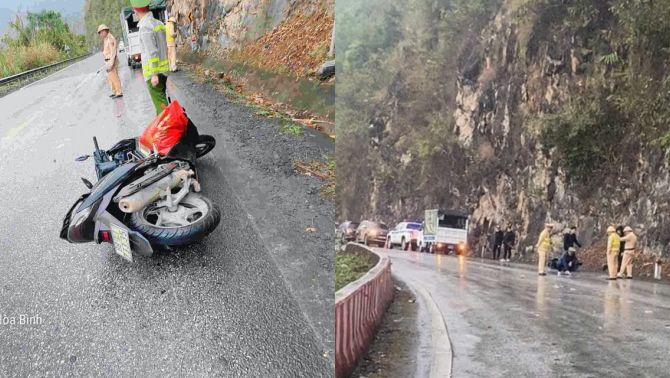 Hiện trường vụ tai nạn giao thông trên Quốc lộ 6 khiến 2 người tử vong, xác định được nguyên nhân ban đầu