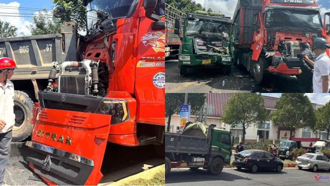 Hiện trường xe đầu kéo tông liên hoàn 6 ô tô ở Đắk Lắk, đã xác định được nguyên nhân và người có lỗi