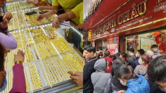 Giá vàng chiều 13/2  lao dốc sát 176 triệu, vỉa hè kín người xếp hàng nhưng khách chỉ cầm giấy hẹn trả sau