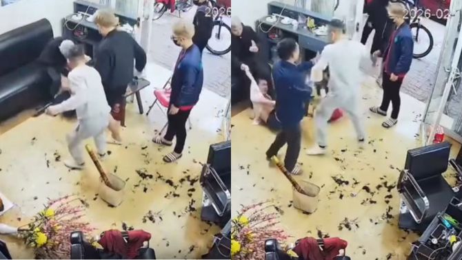Rúng động clip nhóm người đòi nợ mang theo vật giống súng, camera ghi lại màn hành hung dã man