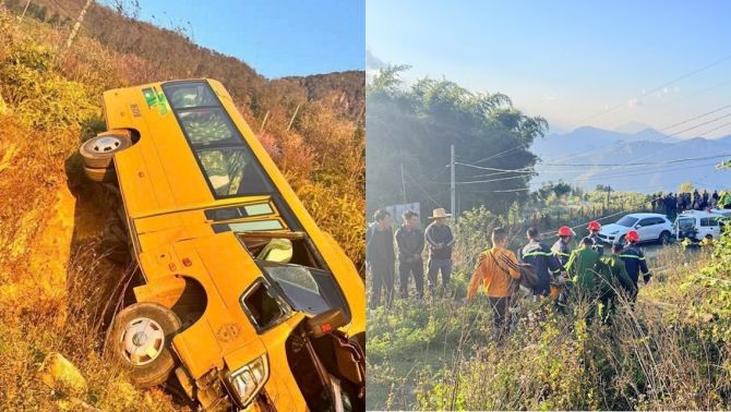 Hiện trường tai nạn xe khách chở 20 người ở Lào Cai lao xuống taluy, xác định nguyên nhân ban đầu