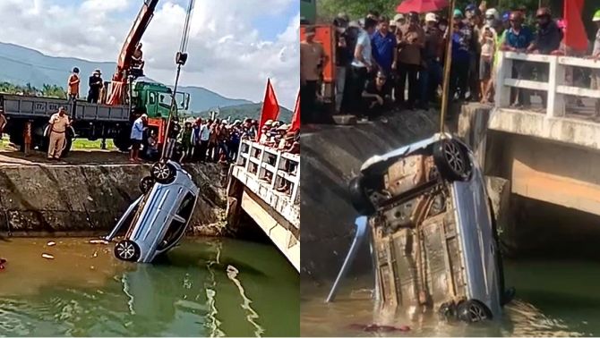 Hiện trường vụ thi thể nam, nữ trong xe hơi chìm dưới mương nước ở Gia Lai, phát hiện chi tiết lạ