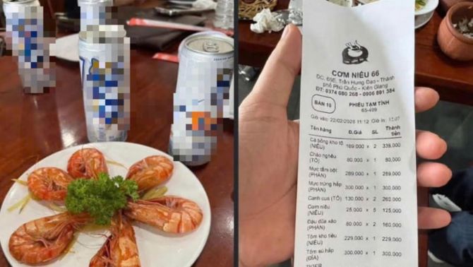 Tranh cãi dĩa tôm 6 con giá 300.000 đồng ở Phú Quốc: Chủ quán lên tiếng, chính quyền vào cuộc khẩn