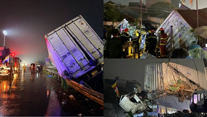 Camera ghi lại khoảnh khắc xe tải vượt đường sắt ở Hà Nội, bị tàu tông văng 100m, tài xế tử vong tại chỗ