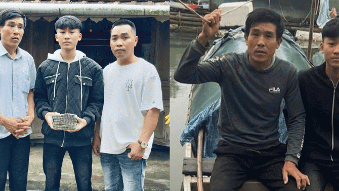 Mạnh thường quân ủng hộ hai bố con dũng cảm cứu người vụ lật thuyền trên sông Gianh 500 triệu
