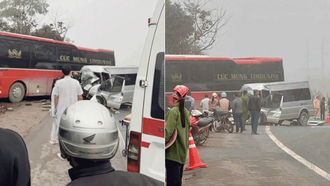 Vụ hai xe khách va chạm mạnh trên Quốc lộ 1 khiến 6 người thương vong: Vợ tài xế xe 44 chỗ tử vong