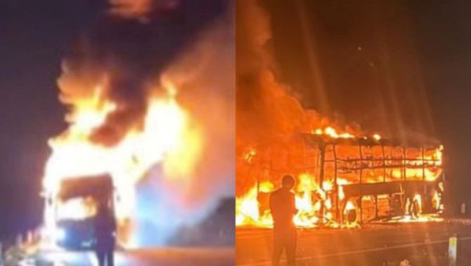 Nguyên nhân vụ xe khách giường nằm chở 46 người bốc cháy trơ khung trong đêm ở Đắk Lắk