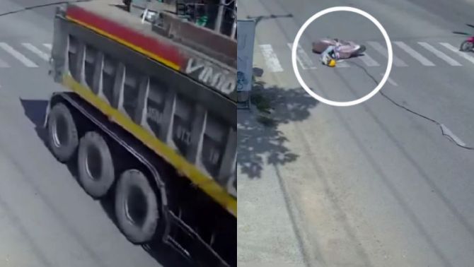 Phẫn nộ clip xe tải kéo đứt dây điện, ‘quật’ ngã người đi đường rồi ngang nhiên bỏ chạy