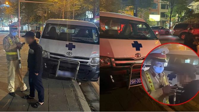 Lái xe biển xanh của nhà tang lễ bị phát hiện vi phạm nồng độ cồn, công an niêm phong phương tiện