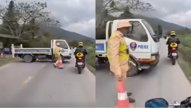 Thực hư thông tin ‘dùng ô tô công vụ chắn ngang đường để dừng xe vi phạm’, Cục CSGT lên tiếng