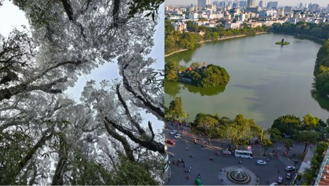 Hai lần trung tâm Hà Nội có tuyết rơi: Hồ Gươm bị đóng băng, cá chết cóng