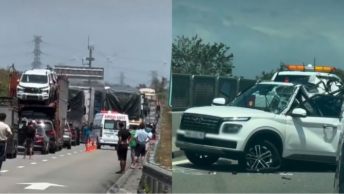 Hiện trường nơi mẹ con cô giáo dạy Toán tử vong, người chồng nguy kịch sau va chạm với xe tải