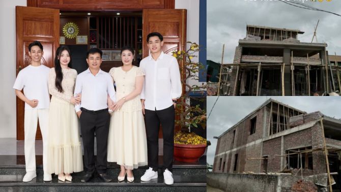 Đình Bắc xây nhà tại Nghệ An cho bố mẹ, lộ hình ảnh phần thô và câu chuyện thu nhập sau thời gian thi đấu