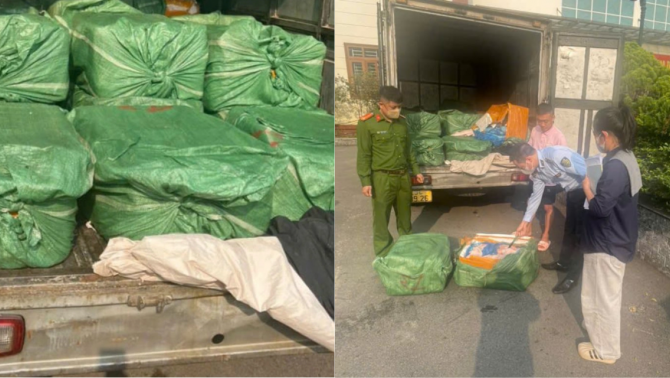 Hưng Yên: Chặn đứng xe tải, thu giữ hơn 1,3 tấn nầm lợn bốc mùi, không rõ nguồn gốc